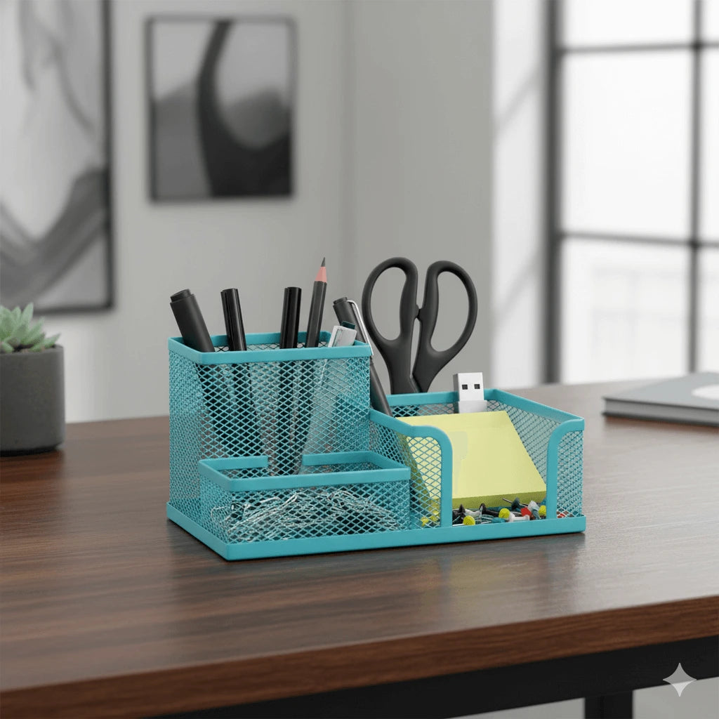 Organisateur de Bureau Bleu