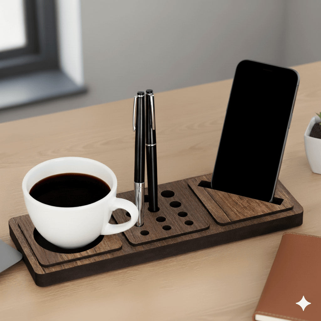 Organisateur de Bureau en Bois